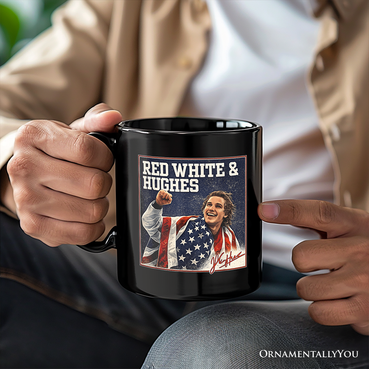 Jack Hughes USA Gold Hockey Mug, American Sport Pride Tee Gift