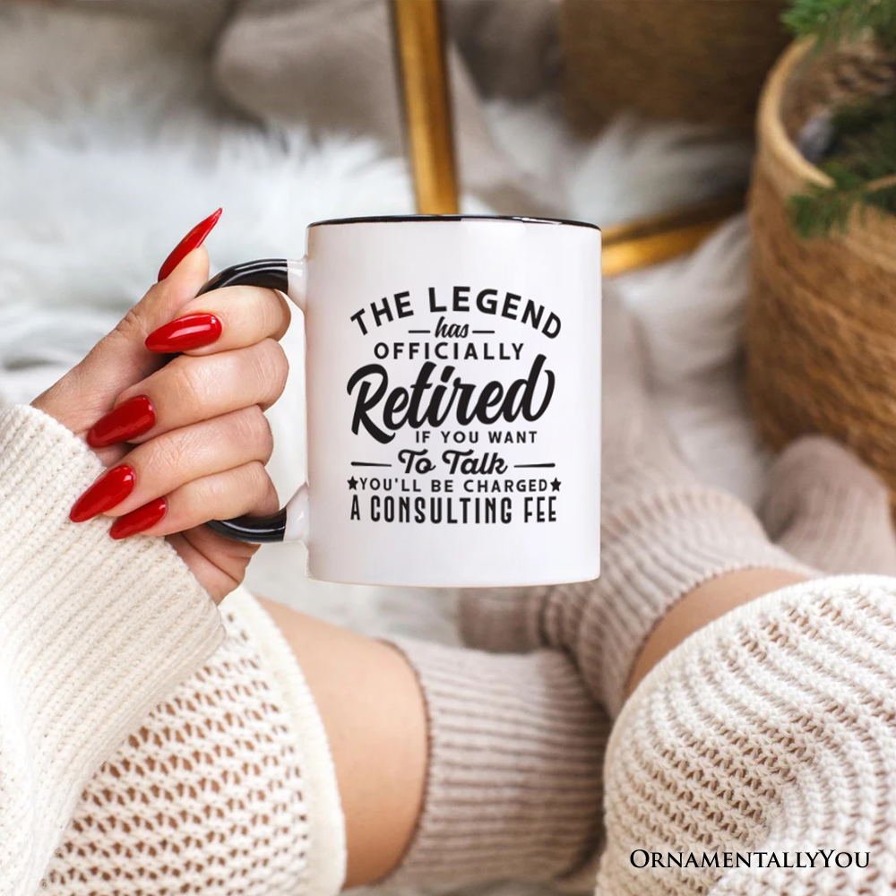 Retirement Consulting Fee Personalized Mug, Funny Officially Retired Gift with Custom Name