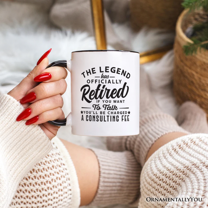 Retirement Consulting Fee Personalized Mug, Funny Officially Retired Gift with Custom Name