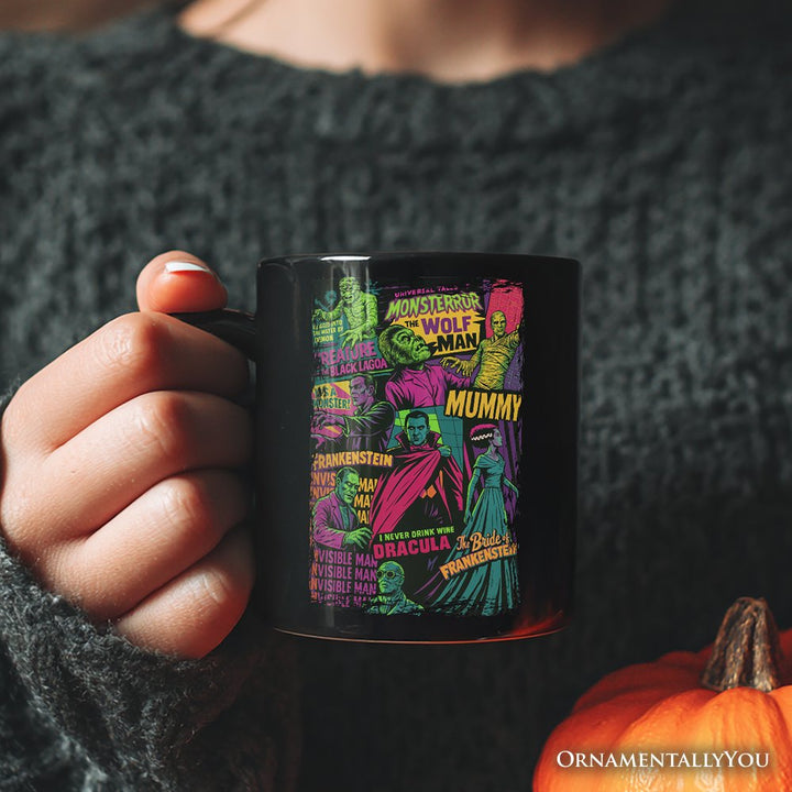 Horror Comic Classic Monsters Personalized Mug, Vintage Scary Halloween Gift with Custom Name Personalized Ceramic Mug OrnamentallyYou 
