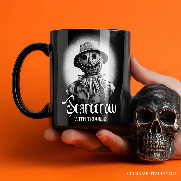 Scarecrow Spooky Portrait Personalized Mug Horror Villain Theme Halloween Gift with Custom Name