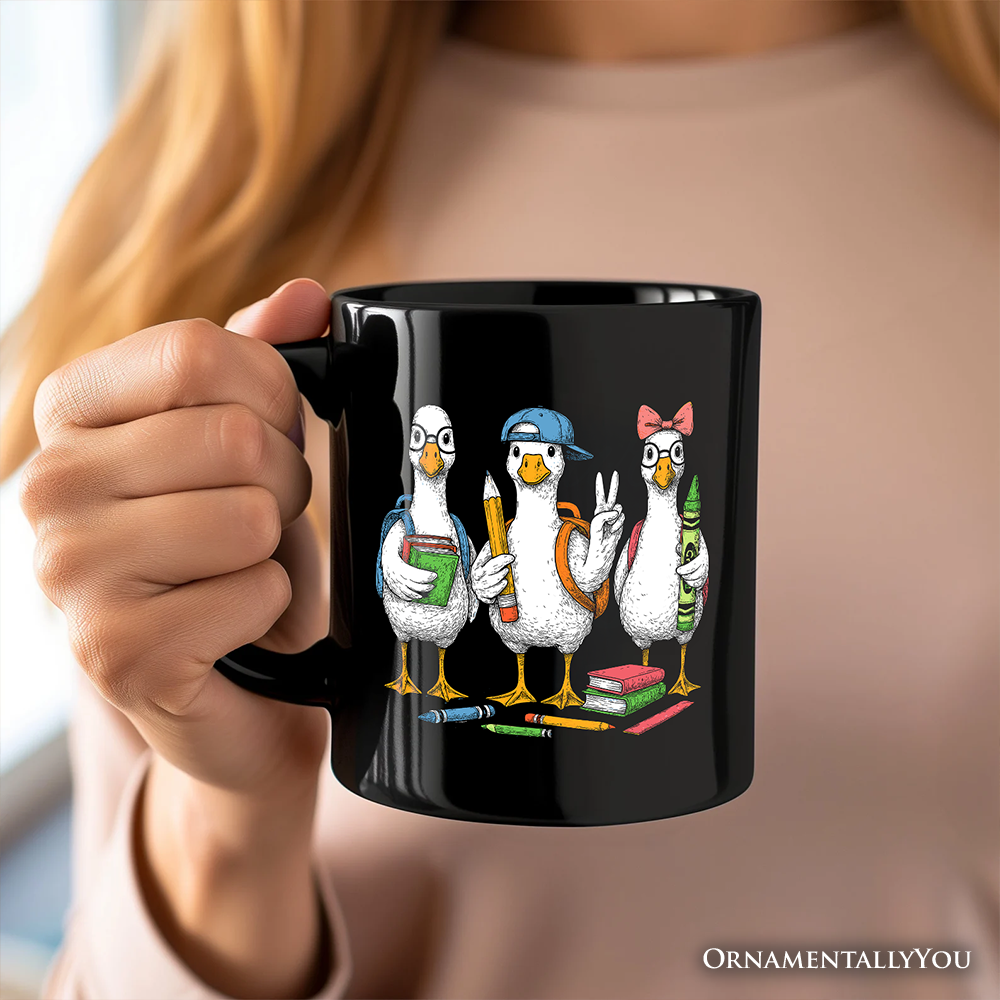 Goose Back to School Personalized Mug, Cute Teacher Student Classroom Gift with Custom Name
