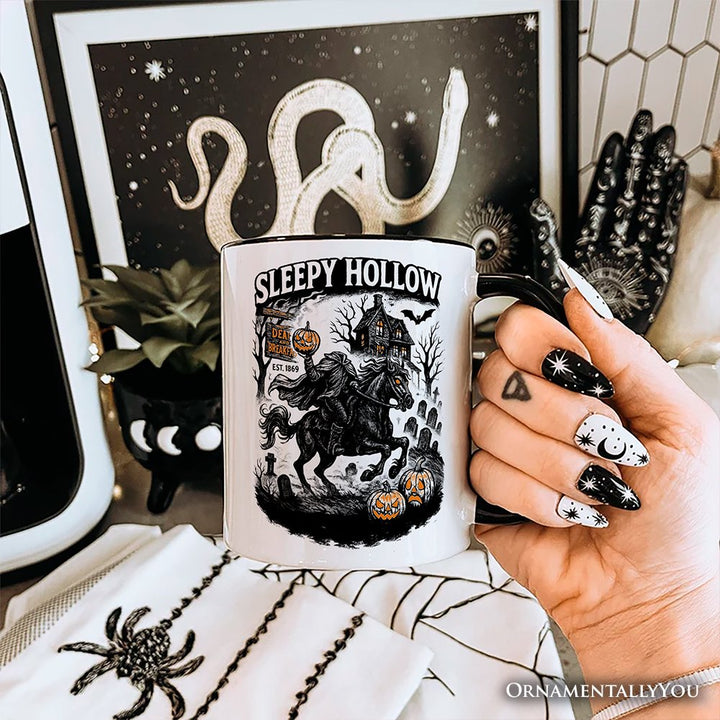 Sleepy Hollow Headless Horseman Personalized Mug, Gothic Haunted Halloween Gift with Custom Name Personalized Ceramic Mug OrnamentallyYou 