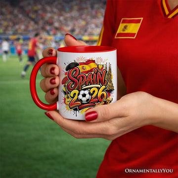 Spain 2026 Soccer Cup Global Championship Mug, Football Fans Gift Personalized Ceramic Mug OrnamentallyYou 