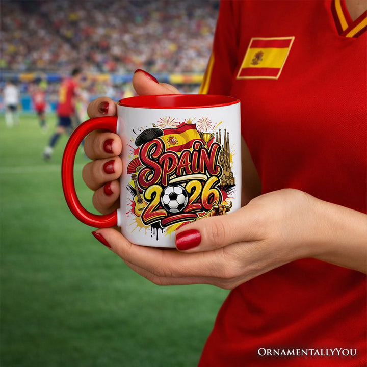 Spain 2026 Soccer Cup Global Championship Mug, Football Fans Gift Personalized Ceramic Mug OrnamentallyYou 