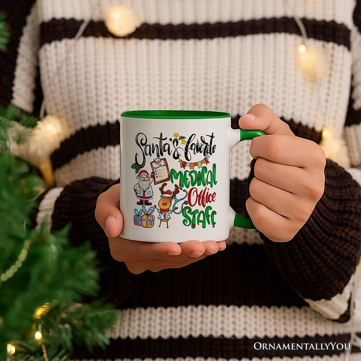 Santa's Favorite Medical Office Staff Personalized Mug, Christmas Appreciation Gift with Custom Name Personalized Ceramic Mug OrnamentallyYou 