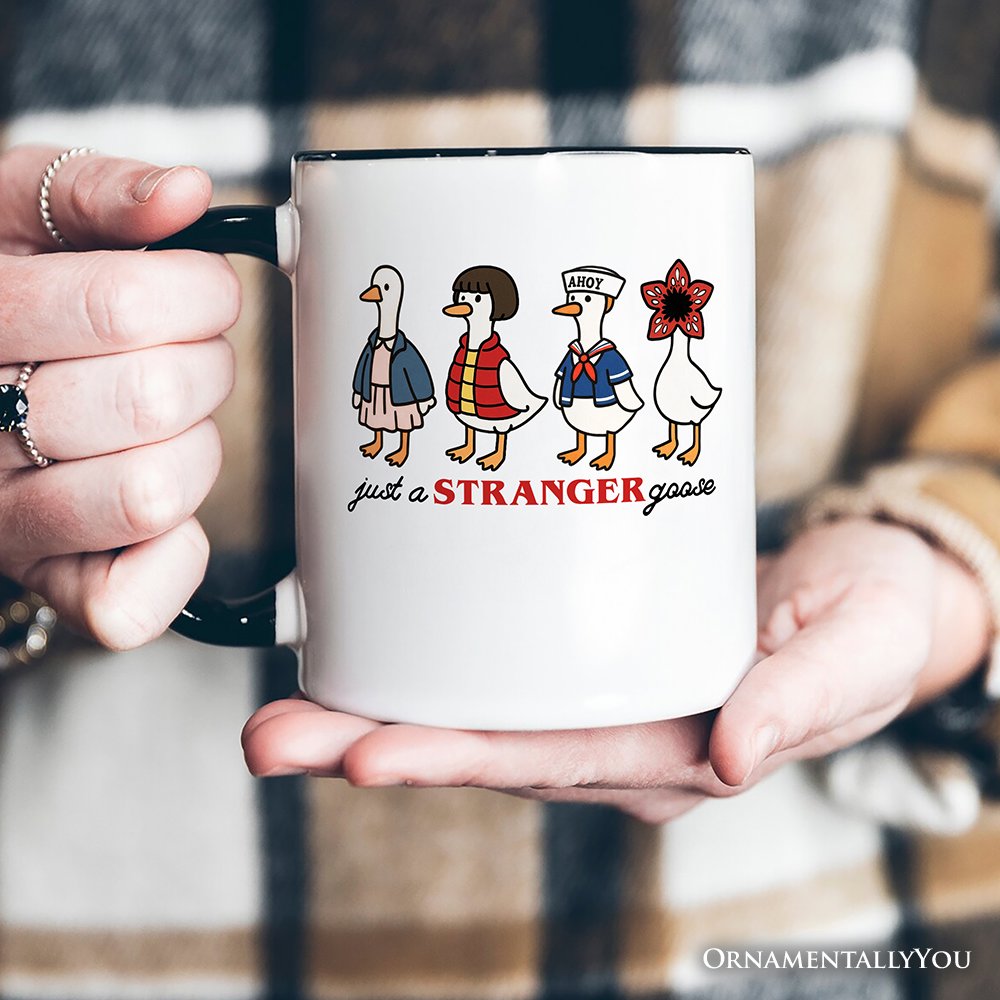 Just a Stranger Goose Personalized Mug, Funny Retro Gift with Custom Name Personalized Ceramic Mug OrnamentallyYou 