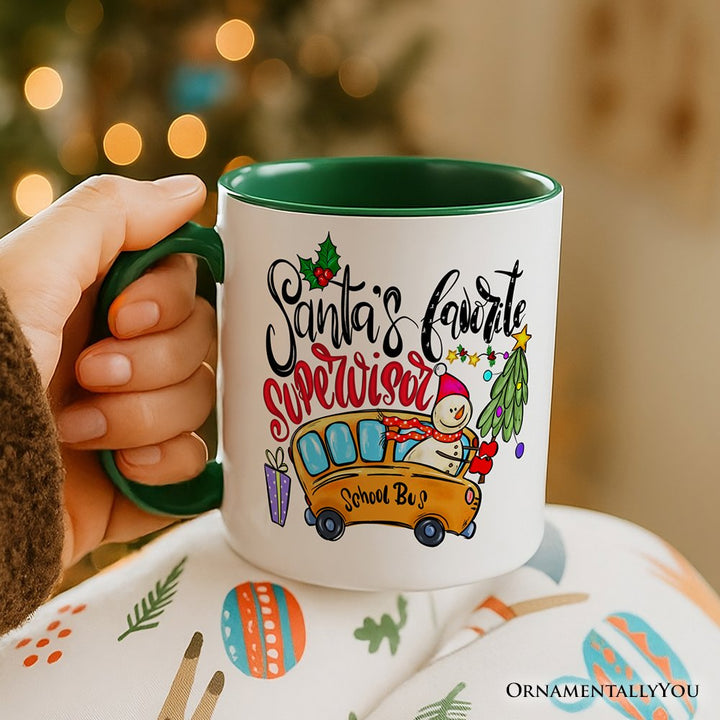 Santa's Favorite Supervisor Personalized Mug, Mentorship Appreciation Gift with Custom Name Personalized Ceramic Mug OrnamentallyYou 