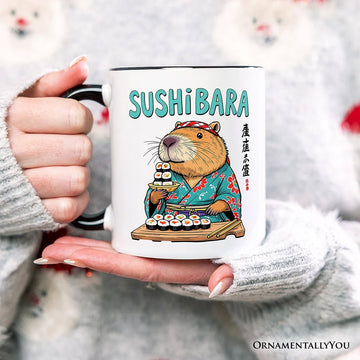 Sushibara Capybara Mug, Funny Sushi Animal Gift Personalized Ceramic Mug OrnamentallyYou 