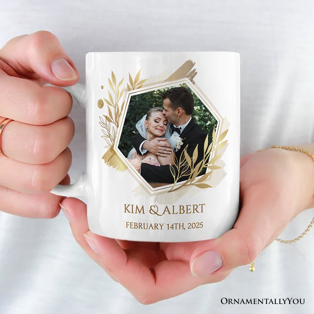 Wedding Photo Upload Personalized Mug, Anniversary Keepsake Custom Gift Personalized Ceramic Mug OrnamentallyYou 