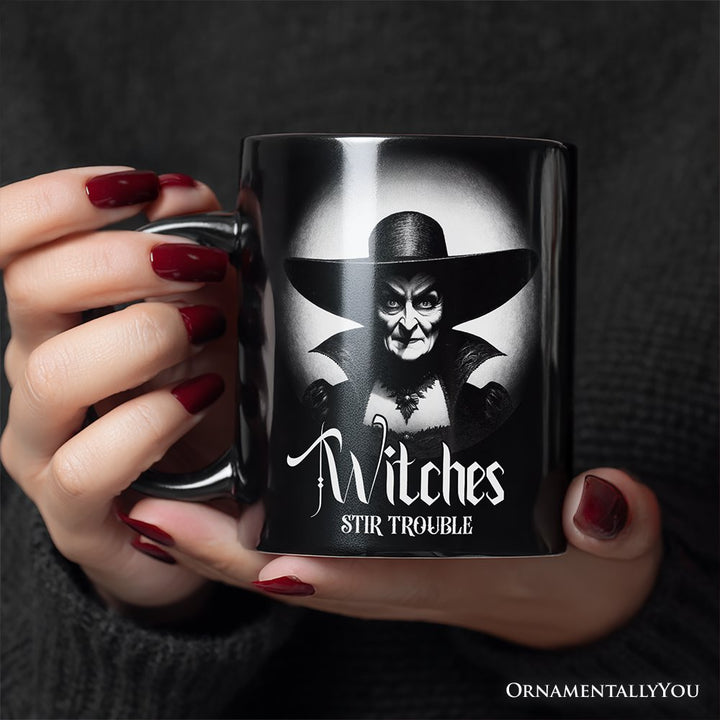 Witch Spooky Portrait Personalized Mug Horror Villain Theme Halloween Gift with Custom Name Personalized Ceramic Mug OrnamentallyYou 