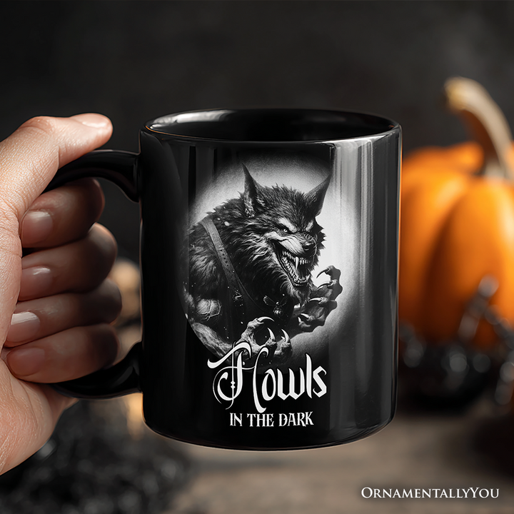Werewolf Spooky Portrait Personalized Mug Horror Villain Theme Halloween Gift with Custom Name
