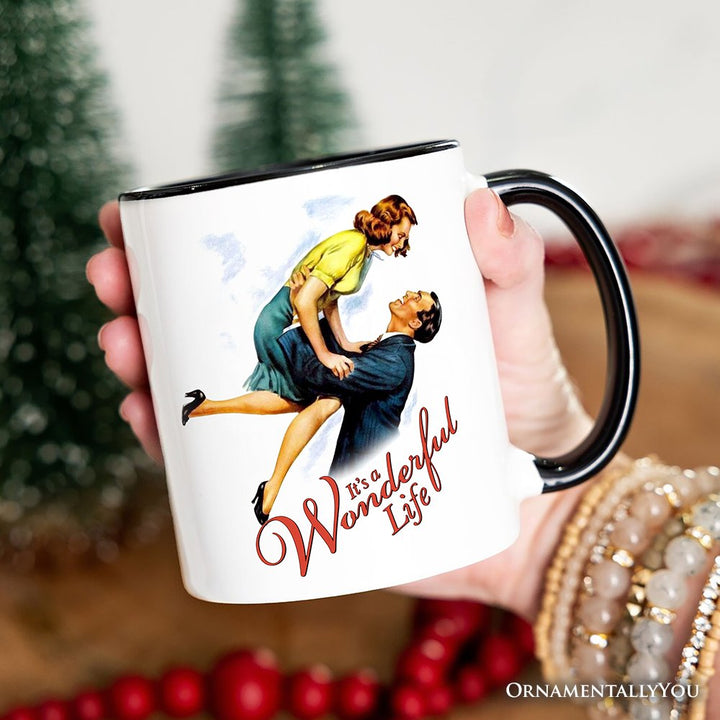 It's a Wonderful Life Personalized Mug, Vintage 1940s Movie Christmas Gift with Custom Name Personalized Ceramic Mug OrnamentallyYou 
