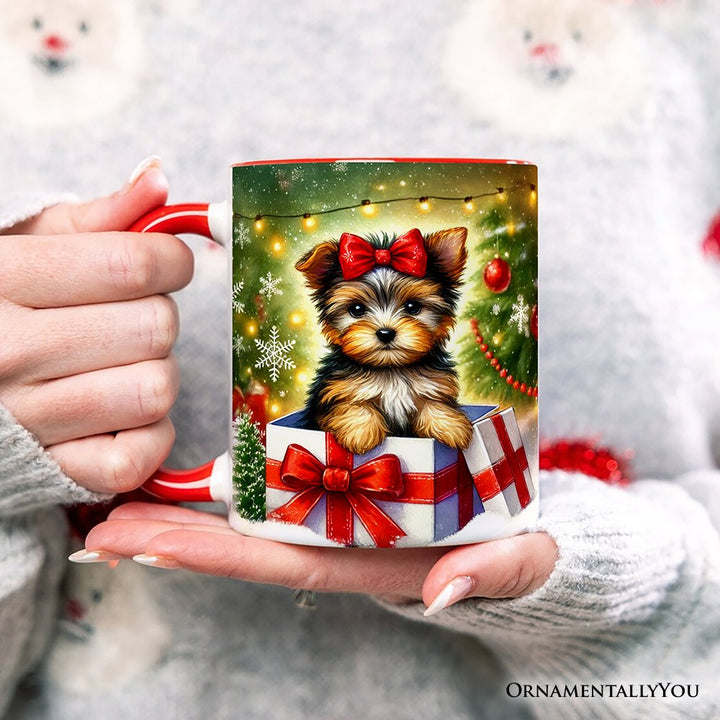 Precious Yorkshire Terrier Christmas Personalized Mug, Sweet Holiday Gift with Custom Name Personalized Ceramic Mug OrnamentallyYou 