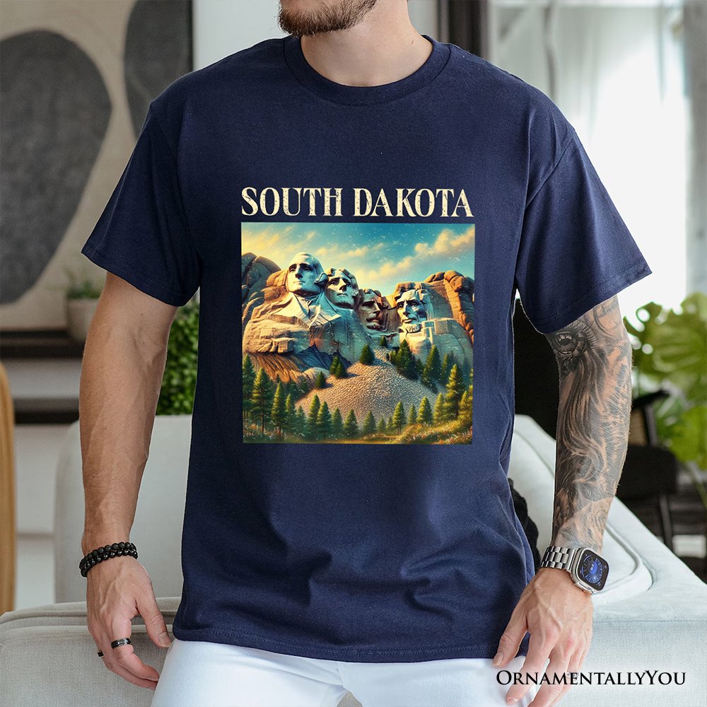 Majestic South Dakota State Mount Rushmore T-Shirt, Historic American Monument Travel Tee and Keepsake Souvenir T-Shirts OrnamentallyYou 