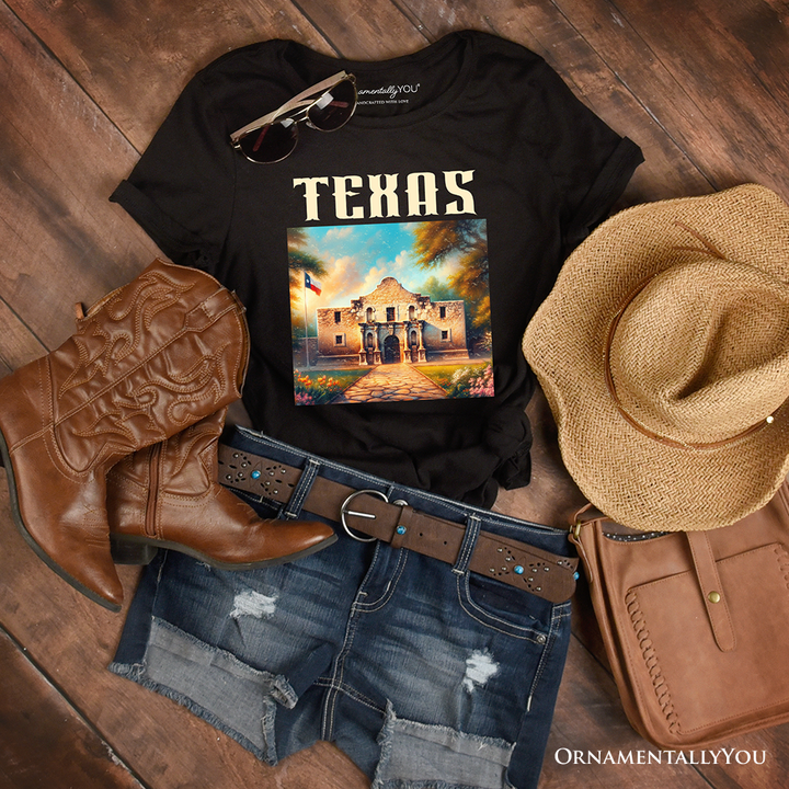 Rustic Texas State Alamo T-Shirt, American Western Charm Tee and San Antonio Historical Souvenir