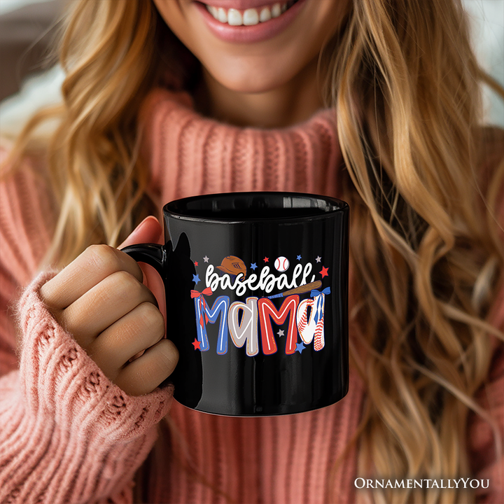 Baseball Mama Preppy Bow Mug, Girly Sports Mom Gift