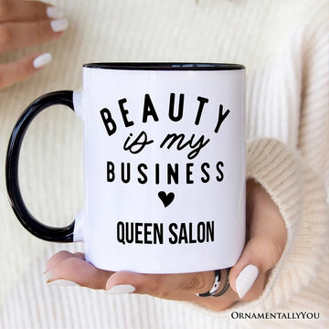 Beauty Is My Business Artist Personalized Mug, Minimalist Salon Gift with Custom Name Personalized Ceramic Mug OrnamentallyYou 