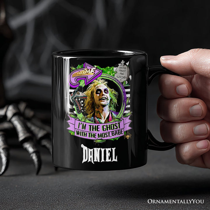 I’m The Ghost With The Most Babe Personalized Mug, Funny Horror Gift with Custom Name Personalized Ceramic Mug OrnamentallyYou 