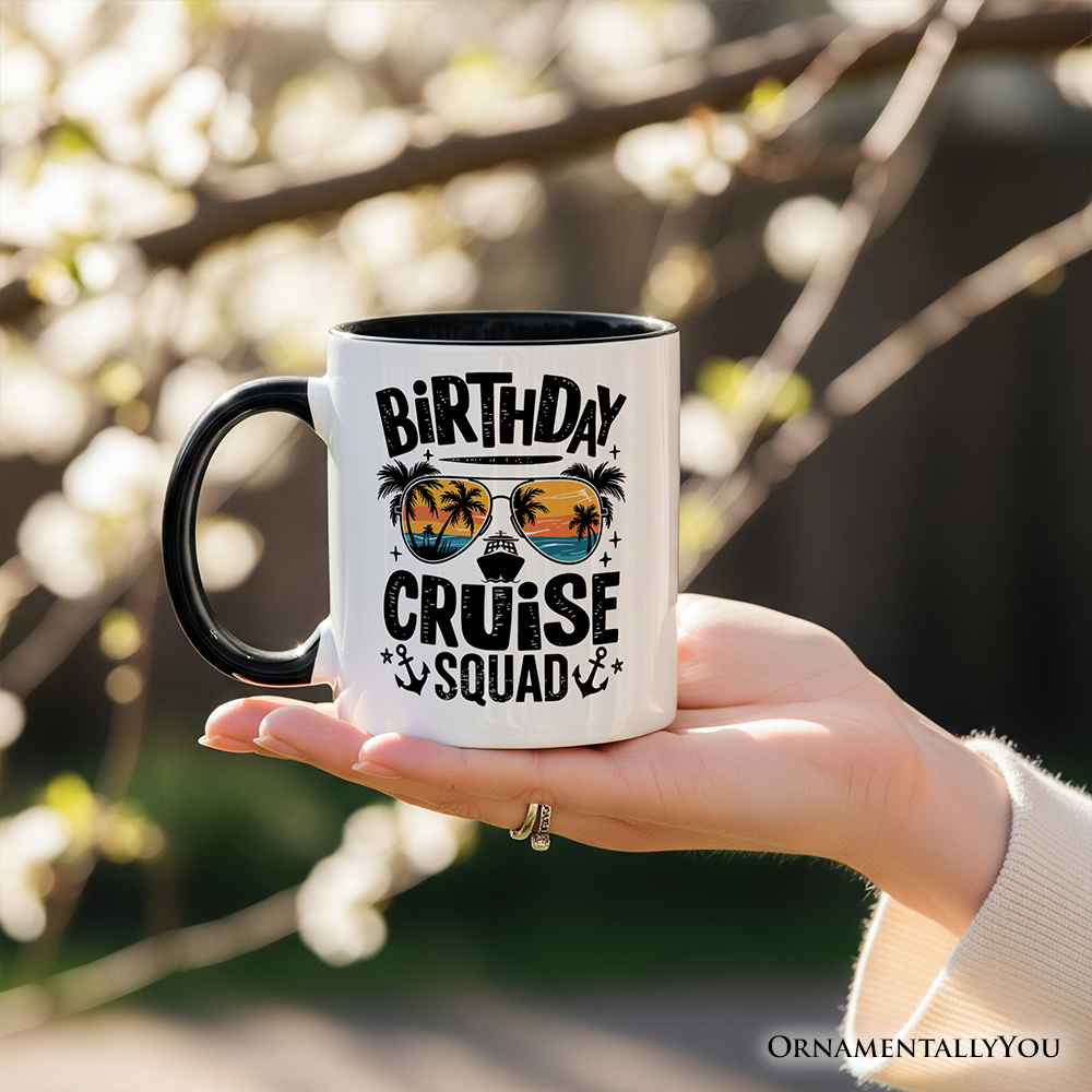 Birthday Cruise Squad Mug, Tropical Vacation Cruise Trip Gift