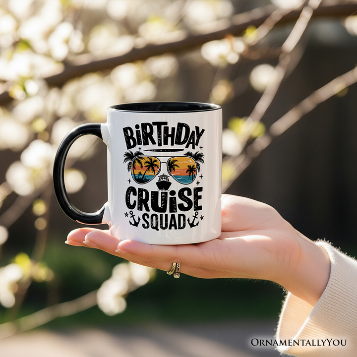 Birthday Cruise Squad Mug, Tropical Vacation Cruise Trip Gift