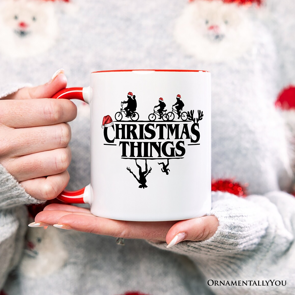 Christmas Things Retro Personalized Mug, Handmade Soft Holiday Gift with Custom Name