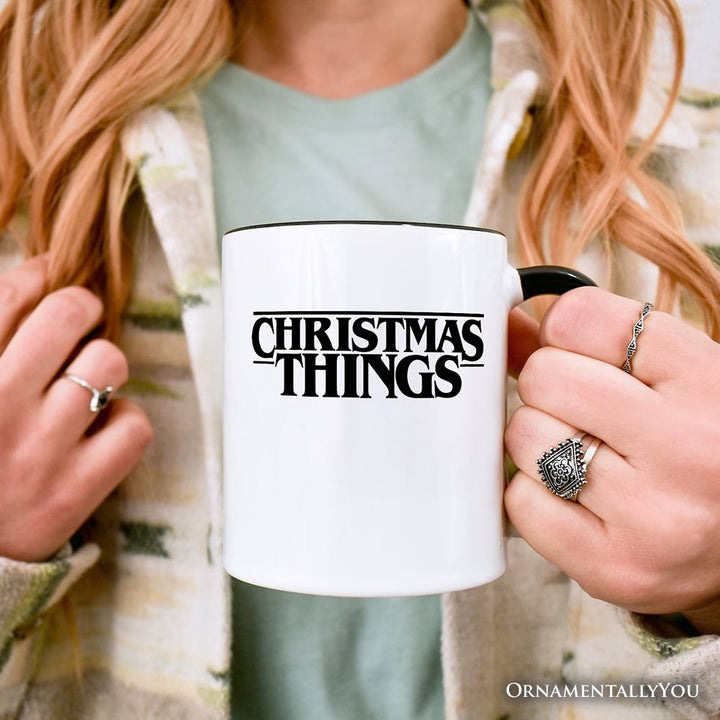 Eerie Christmas Things Vintage Personalized Mug, Handcrafted Retro Horror Gift with Custom Name Personalized Ceramic Mug OrnamentallyYou 