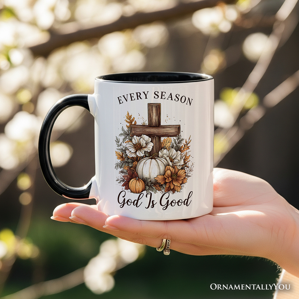 Christian Floral Pumpkin Mug, Retro Religious Fall Gift