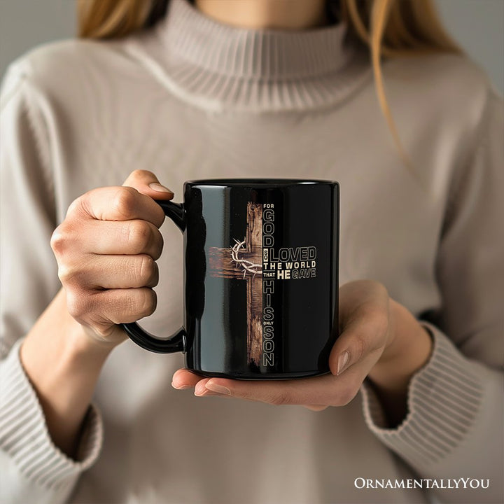 God Gave His Only Son Cross Mug, Christian John 3:16 Faith Gift Personalized Ceramic Mug OrnamentallyYou 