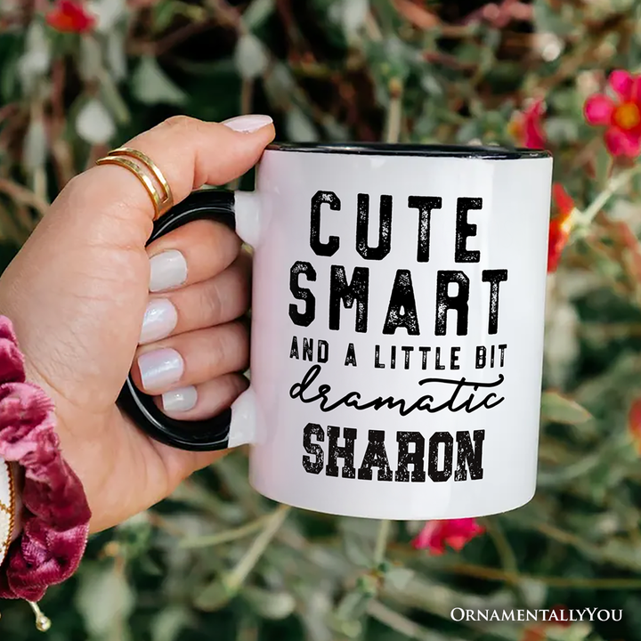 Cute Smart and a Little Bit Dramatic Personalized Mug, Funny Minimalist Gift with Custom Name