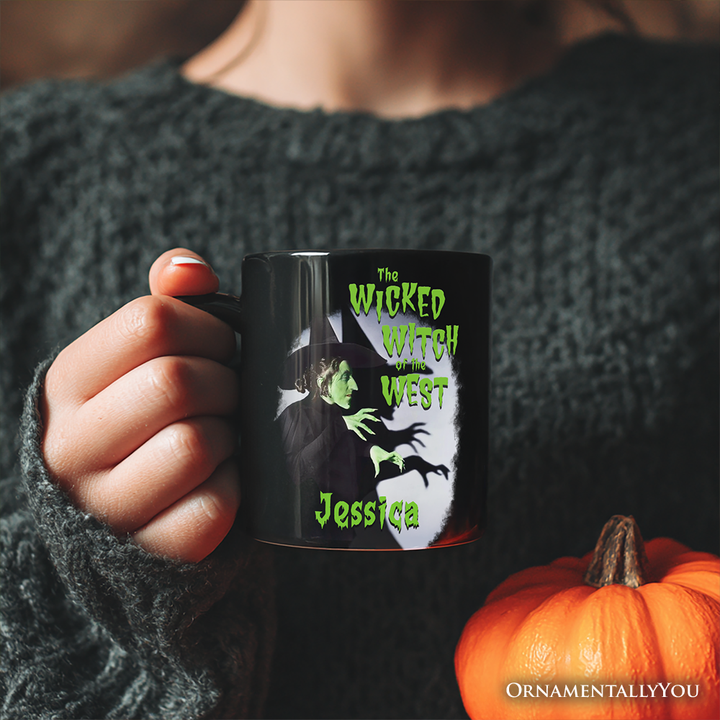 Vintage Wicked Witch of the West Personalized Mug, Wizard of Oz Halloween Gift with Custom Name