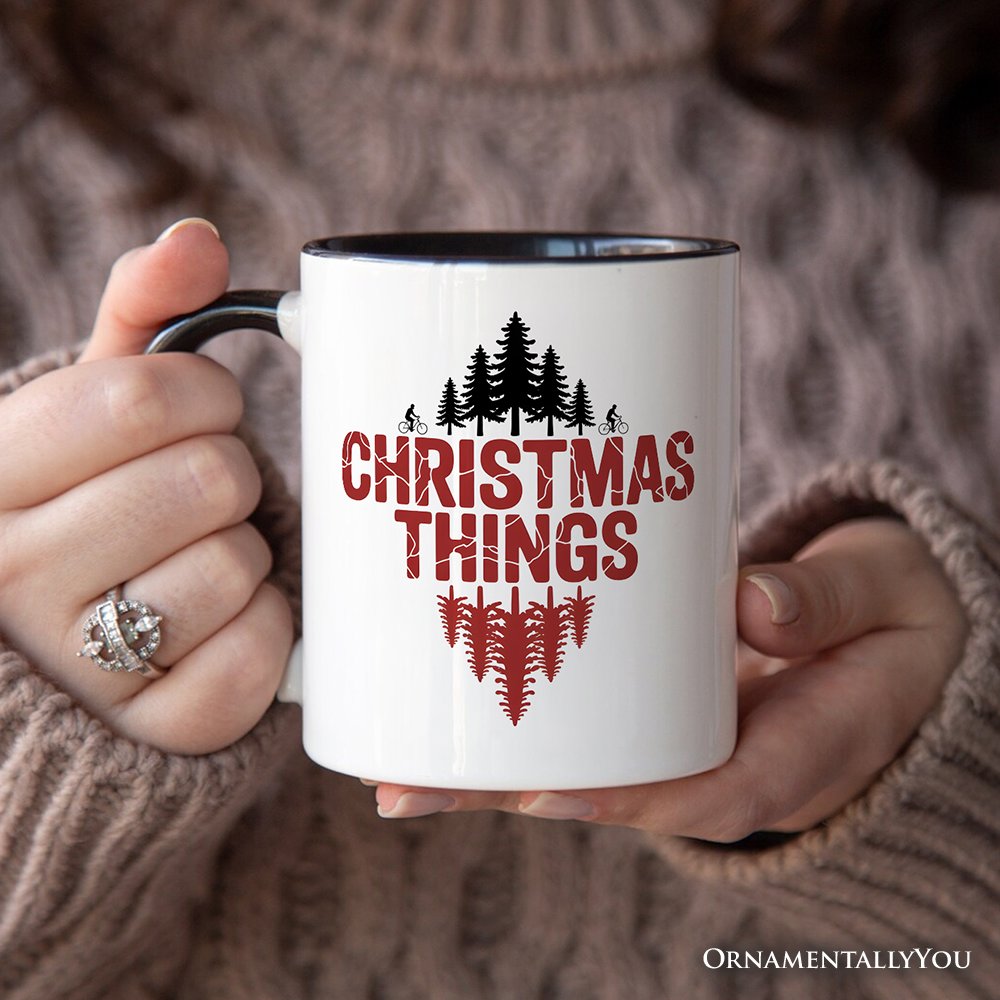 Christmas Things Retro Pop Classic Personalized Mug, Holiday Tee Gift with Custom Name Personalized Ceramic Mug OrnamentallyYou 