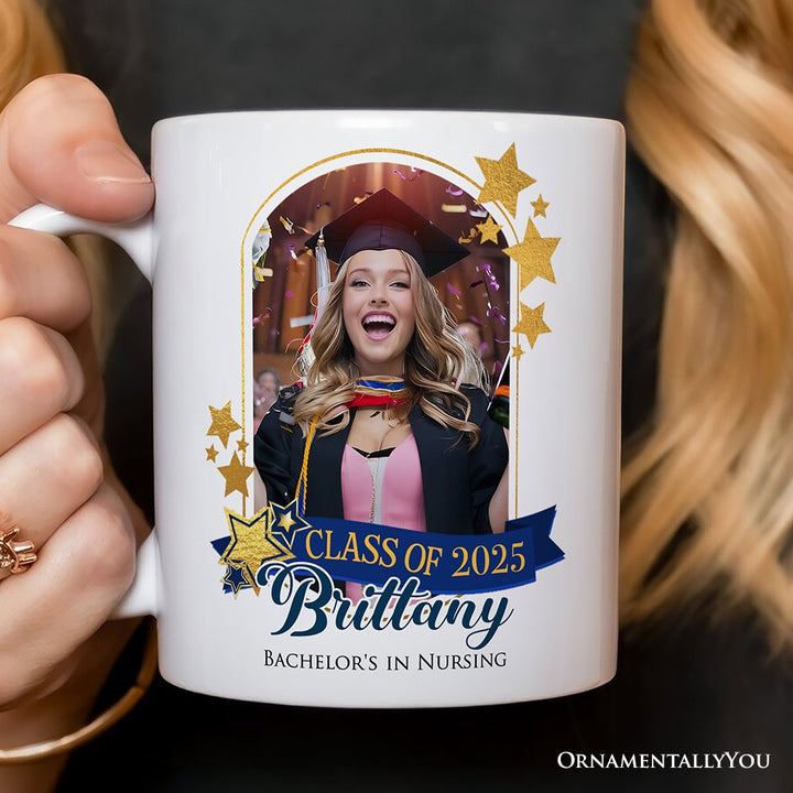 Graduation Photo Upload Personalized Mug, Prom Party Custom Gift with Name Personalized Ceramic Mug OrnamentallyYou 