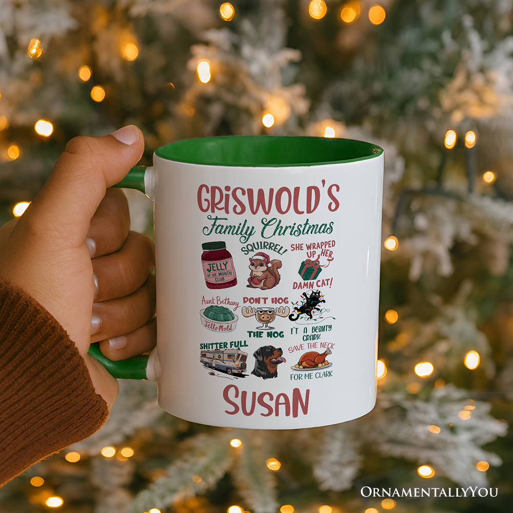 Griswold’s Family Christmas Personalized Mug, Funny Retro Vacation Movie Quote Gift with Custom Name