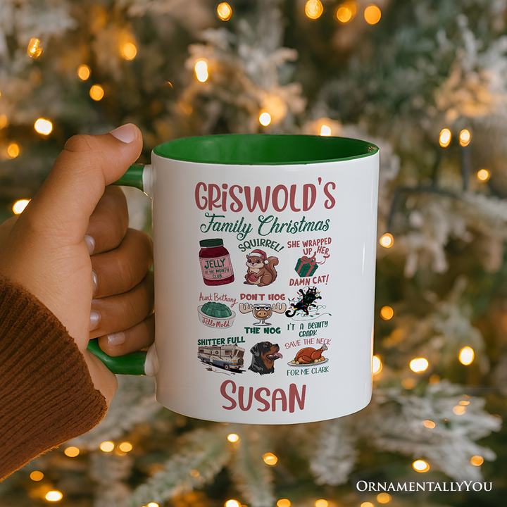 Griswold’s Family Christmas Personalized Mug, Funny Retro Vacation Movie Quote Gift with Custom Name