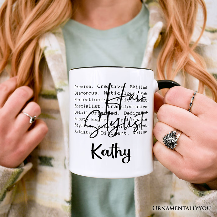Hair Stylist Definition Personalized Mug, Beauty Salon Appreciation Words Gift with Custom Name