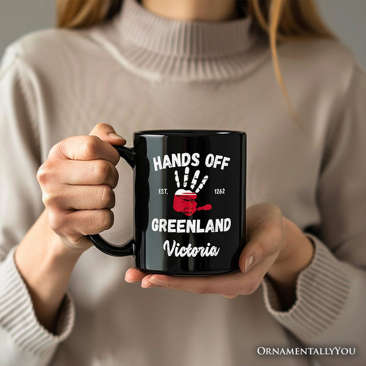 Hands Off Greenland Personalized Mug OrnamentallyYou 