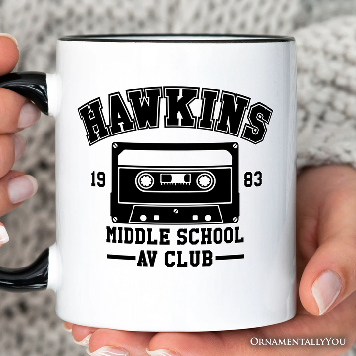 Hawkins Middle School AV Club Personalized Mug, Funny Gift for Daughter and Son with Custom Name