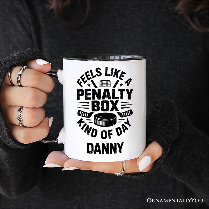 Hockey Penalty Box Personalized Mug, Funny Game Day Sports Gift with Custom Name