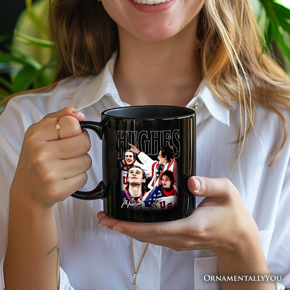 Jack Hughes Olympic Ice Hockey Mug, USA Professional Sport Pride Gift