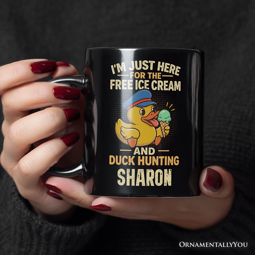 Funny Resin Duck Cruise Personalized Mug, Ice Cream And Duck Hunter Vacation Gift with Custom Name Personalized Ceramic Mug OrnamentallyYou 