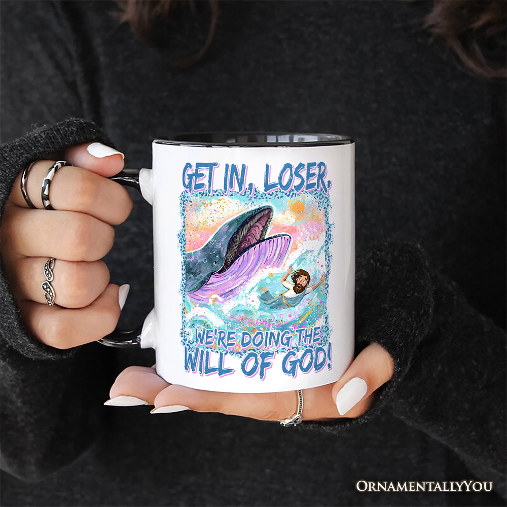 Jonah And The Whale Mug, Doing The Will Of God Funny Christian Gift