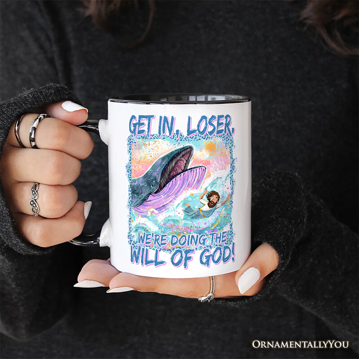 Jonah And The Whale Mug, Doing The Will Of God Funny Christian Gift