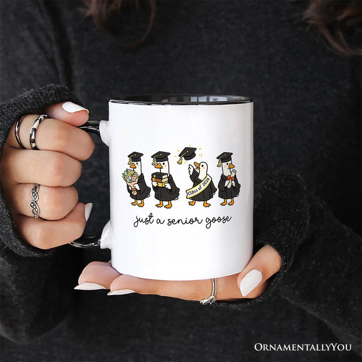 Just A 2026 Senior Goose Mug, Funny Graduation Gift Personalized Ceramic Mug OrnamentallyYou 
