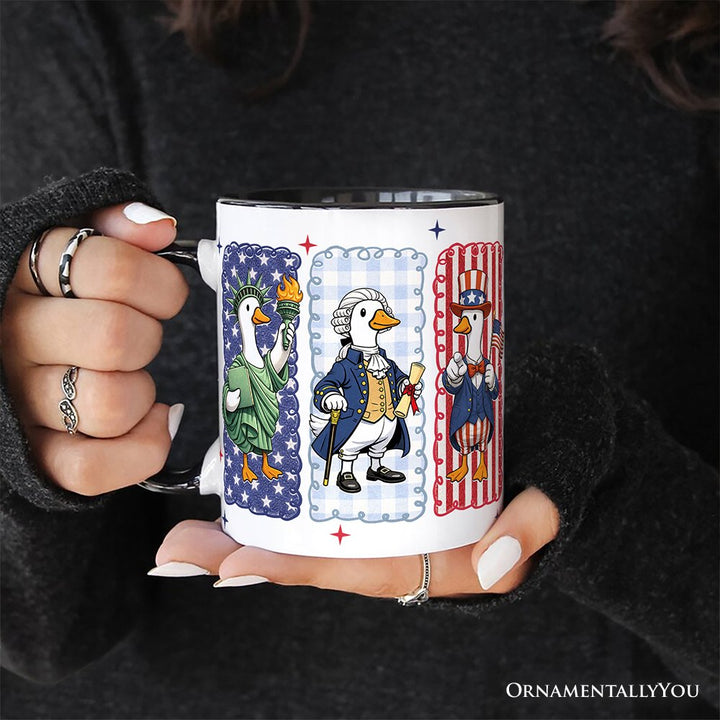 Just An Independent Goose Patriotic Mug, Funny 4th of July Gift Personalized Ceramic Mug OrnamentallyYou 
