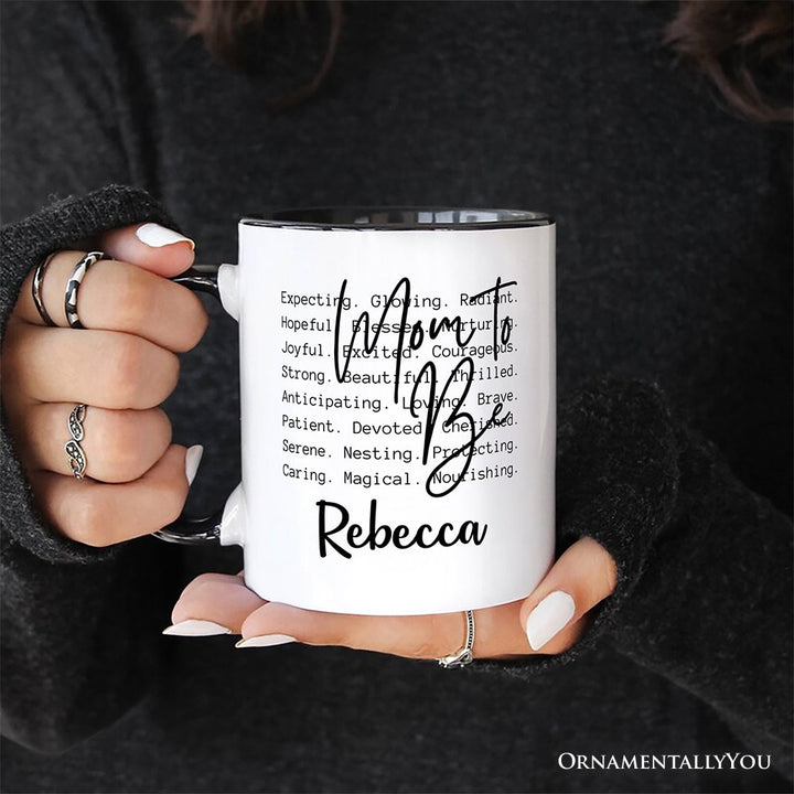 Mom To Be Pregnancy Announcement Personalized Mug, Definition Future Mama Gift with Custom Name Personalized Ceramic Mug OrnamentallyYou 