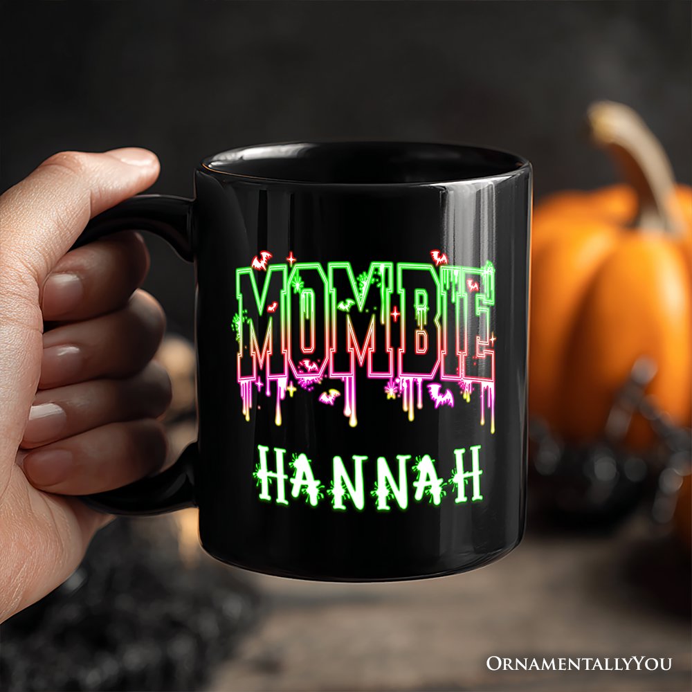 Mombie Halloween Personalized Mug, Funny Gift with Custom Name for Spooky Moms Personalized Ceramic Mug OrnamentallyYou 