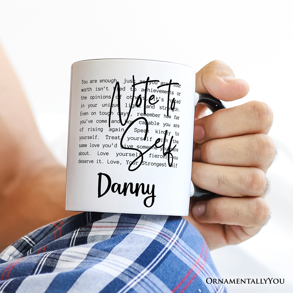 Note To Self Mental Health Personalized Mug, Motivational Definition Gift with Custom Name