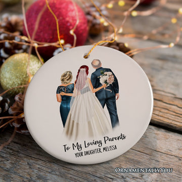 Bride with Parents Wedding Gift Customized Ornament Ceramic Ornament OrnamentallyYou 