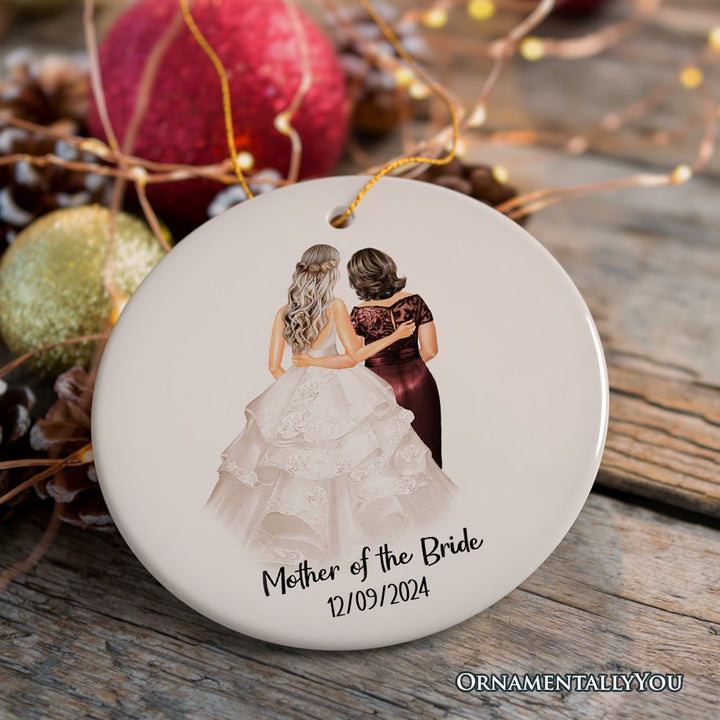 Mother and Daughter Wedding Bride Personalized Gift Ornament Ceramic Ornament OrnamentallyYou 